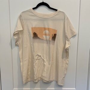 Madewell 3x Beige Graphic T-Shirt with Sunset Design
